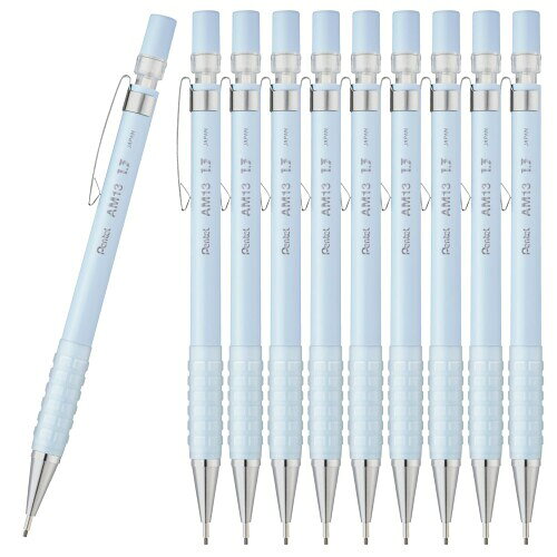 ぺんてる シャープペン AMAINシャープ 1.3mm ミルクブルー 10本 AM13-S(10) 【特長】仕事や勉強、趣味などに広く使用可能 【芯径】1.3mm 【硬度】B 【本体サイズ/重さ】12×8×140mm/9g 【材質】軸・ノック=再生ABS、先金=真鍮、グリップ=シリコンゴム、クリップ=鉄 太芯だから折れにくい。 滑らかに書けるので力がなくてもスラスラ書ける。 しっかりに握れるグリップ付き。 シャープペンなので削りは不要。 商品コード20066824056商品名ぺんてる シャープペン AMAINシャープ 1.3mm ミルクブルー 10本 AM13-S(10)型番AM13-S(10)カラーミルクブルー※他モールでも併売しているため、タイミングによって在庫切れの可能性がございます。その際は、別途ご連絡させていただきます。※他モールでも併売しているため、タイミングによって在庫切れの可能性がございます。その際は、別途ご連絡させていただきます。