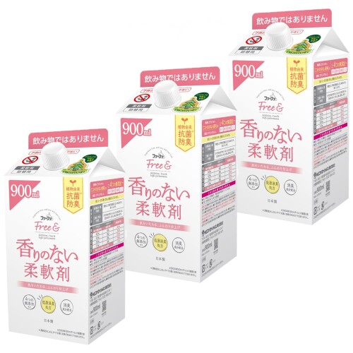 ファーファ フリー&(フリーアンド) 柔軟剤 無香料 詰め替え エコパック 900ml×3個