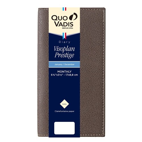 Quo Vadis - クオバディス 手帳 ダイアリー『ビソプランプレステージ/クラブ』(月間ブロック・1月始まり・スリムサイズ 17×8.8cm)マロングラッセ QUOVADIS qv66602mr