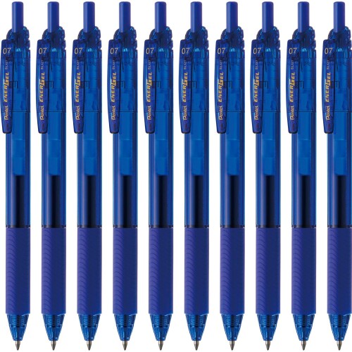 ぺんてる ボールペン ゲルインキ エナージェル エス 0.7mm ブルー軸 BL127-C 青 10本