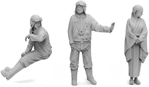 トリファクトリー 1/72 ミリタリーミニチュアフィギュアシリーズ 第二次世界大戦 日本海軍 パイロットと見送る女性 レジンキット MF-36C