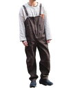 S'more(スモア) HALF ZIP BIG OVERALL サロペット オーバーオール smoAovea (S, ブラウン)