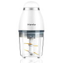 Hismile コンパクトフードプロセッサー 氷も砕ける ガラスカップと樹脂カップ二個付き チタンコートカッター PSE認証 国内品質保証 ホワイト。