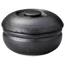 萬古焼 おひつ器 3合用 黒釉 直径約19cm 電子レンジ対応 日本製 18965