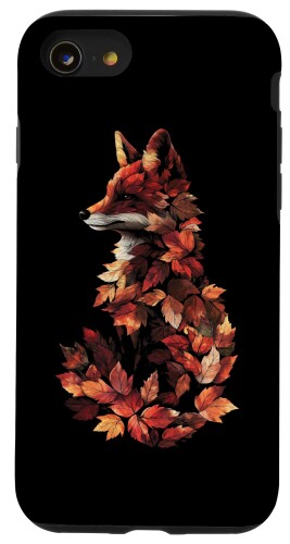秋 キツネ 紅葉 自然 森 動物 キツネ スマホケース iPhone SE (2020) / 7 / 8 用