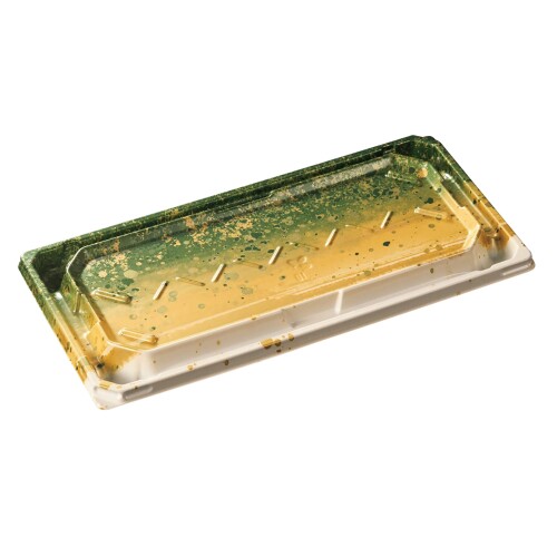 中央化学 寿司容器 BCF宝台閣12−2 清明GN−BK 身 (280×138×22mm) 50枚入 素材:BCF(電子レンジ不可) 「宝台閣」囲い枠によって寿司がズレにくく美しい見栄えをキープ。 楼閣のような重厚感で、寿司をより魅力的にみせる機能と見栄えを両立させた寿司容器です。 盛り付けの位置を高くすることでネタとシャリがしっかり見えます。 不意な衝撃にも外れにくい側面外嵌合蓋。 身には植物由来原料を使用、蓋はリサイクル原料を使用した環境配慮製品です。 電子レンジ不可 身 ■蓋別売り 安心安全の日本製 本品はプラスチック製のワンウェイ容器ですので繰り返しのご使用は避けてください。 商品コード20081778603商品名中央化学 寿司容器 BCF宝台閣12−2 清明GN−BK 身 (280&times;138&times;22mm) 50枚入型番22046サイズ280&times;138&times;22mmカラー清明GN−BK※他モールでも併売しているため、タイミングによって在庫切れの可能性がございます。その際は、別途ご連絡させていただきます。※他モールでも併売しているため、タイミングによって在庫切れの可能性がございます。その際は、別途ご連絡させていただきます。