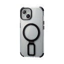 エレコム iPhone15 ケース マグネット 磁力吸着 マグネット内蔵 スタンド付き ストラップホール付き ワイヤレス充電対応(磁力吸着タイプのみ) ブラック...