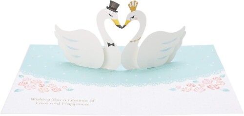 メッセージカード 結婚祝い サンリオ(SANRIO) メッセージカード 結婚祝い 2羽の白鳥 WD72-1 L 472 808903