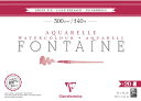 クレールフォンテーヌ 水彩紙 中目 26×36(20枚入) ブロック 画用紙 超厚口 300g Clairefontaine cf975501