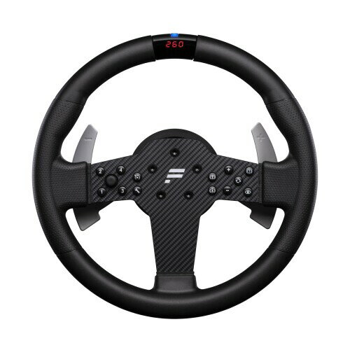 FANATEC CSL シムレーシング Steering Wheel P1 V2（QR2 LITE）? ラバーグリップ、RevStripe LED ディスプレイ、金属製のパドルシフト、QR2 Lite Wheel-Sideを搭載済み ? PC CSL_SW_P1_V2R_QR2L