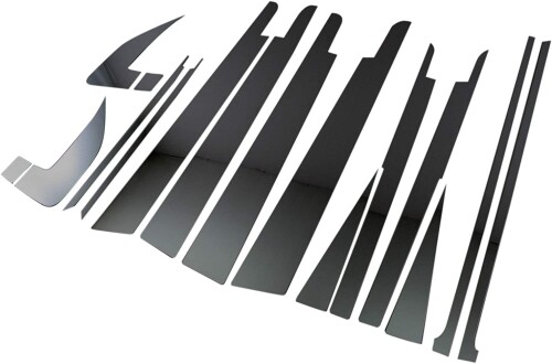 BRIGHTZ ムーヴカスタム L150S L152S L160S 超鏡面ステンレスブラックメッキピラーパネル バイザー有用 16PC L150 L152 L160 150 152 160 ムーヴ カスタム ムーブカスタム ムーブ
