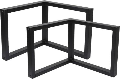Euker（ユーカー）アイアンレッグ テーブル 脚 家具脚 脚用ゴムパット付属 L字型 2本セット 高さ40.3Cm 荷重400Kg Diy パーツ