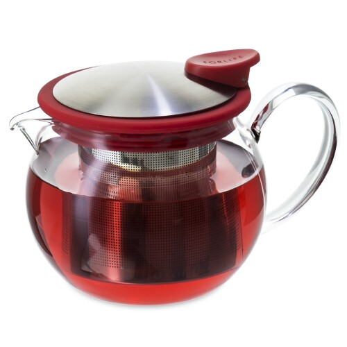 フォーライフ ティーポット ガラス 耐熱 444ml 2杯用 茶こし付き 片手で注げる 食洗機対応 本体電子レンジ対応 直火不可 レッド 赤 ボラガラスティーポット 831 商品サイズ:約14.5×10×10.5cm 商品重量:0.273kg 容量:約444ml 素材:ポット本体-耐熱ガラス,蓋-18-8ステンレス・ABS樹脂・シリコン,バスケット型インフューザー(茶こし)-18-8ステンレス,ポリプロピレン 生産国:中国 食洗機:ポット- ■ 茶こし- ■ 蓋- ■ 電子レンジ:ポット- ■ 茶こし-× 蓋-× ころんと丸いフォルムが可愛らしい耐熱ガラス製ポット。耐熱温度:120[度]。 蓋はシリコン製でしっかりとガラスに吸着しており、最後まで片手で注いでも落下の心配がありません。 取り外しが可能なためパーツ毎のお手入れも簡単なので衛生的。 商品コード20076358621商品名フォーライフ ティーポット ガラス 耐熱 444ml 2杯用 茶こし付き 片手で注げる 食洗機対応 本体電子レンジ対応 直火不可 レッド 赤 ボラガラスティーポット 831型番831-REDサイズ444mlカラーレッド※他モールでも併売しているため、タイミングによって在庫切れの可能性がございます。その際は、別途ご連絡させていただきます。※他モールでも併売しているため、タイミングによって在庫切れの可能性がございます。その際は、別途ご連絡させていただきます。
