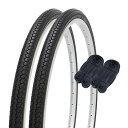 シンコー 22インチ 自転車 タイヤ チューブ 各2本セット ペア巻 DEMING L/L 22×1 3/8 ブラック W/O SR078 60119