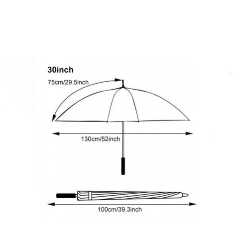 Muziik ゴルフ傘 オリジナル晴雨兼用傘 Jハンドル 30インチ MZK-UMBRELLA-JSHAPE