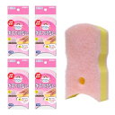 キクロン バススポンジ 抗菌 ソフトタイプ ピンク 1個入×4 使いやすい手にすっぽりサイズ キズつけない 日本製 おてがるバスぴったりーね