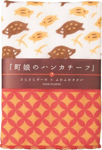 宮本 ハンドタオル 町娘のハンカチーフ/猪 25×25cm 2456