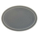 EAST table(イーストテーブル) 楕円皿 ドット オーバルプレート 27cm 磁器 マットグレー 日本製 レンジ対応 食洗機対応 大皿 ic-023-0...