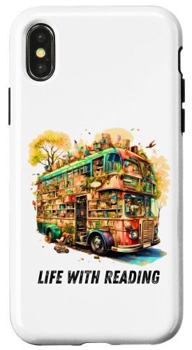 iPhone X/XS Book Bus Life with reading スマホケース