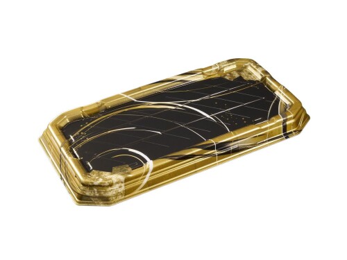 中央化学 寿司容器 鮮烈27−3 うしおBK 身 (396×198×30mm) 25枚入 素材:PSP(電子レンジ不可) 鮮烈(せんれつ)。華やかな色合いで軽量の寿司容器です。 高級感を演出するハカマ形状 PETボトルリサイクル原料使用で四隅の鋭利なプレミアムエッジ蓋 電子レンジ不可 安心安全の日本製 本品はプラスチック製のワンウェイ容器ですので繰り返しのご使用は避けてください。 商品コード20081778650商品名中央化学 寿司容器 鮮烈27−3 うしおBK 身 (396&times;198&times;30mm) 25枚入型番37994サイズ396&times;198&times;30mmカラーうしおBK※他モールでも併売しているため、タイミングによって在庫切れの可能性がございます。その際は、別途ご連絡させていただきます。※他モールでも併売しているため、タイミングによって在庫切れの可能性がございます。その際は、別途ご連絡させていただきます。