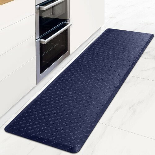 ［パノス］ キッチンマット 拭ける おしゃれ フロアマット 台所 (厚さ1.2cmのクッション性) / キッチン用マット 44×150cm ネイビー