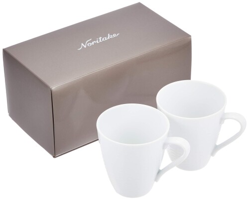 Noritake ノリタケ マグカップ ( ペアセット ) 295cc リズモホワイト 電子レンジ対応 食洗機対応 2個 ファインポーセレン P5355L/1610