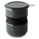 Forlifeフォーライフ カーヴアジアンスタイル ティーカップ 354ml (茶こし・蓋付) ブラック 383Bkg