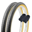 シンコー 20インチ 自転車 タイヤ チューブ 各2本セット ペア巻 スタンダードタイヤ 20×1.75 ブラック/ベージュ H/E SR133 60256