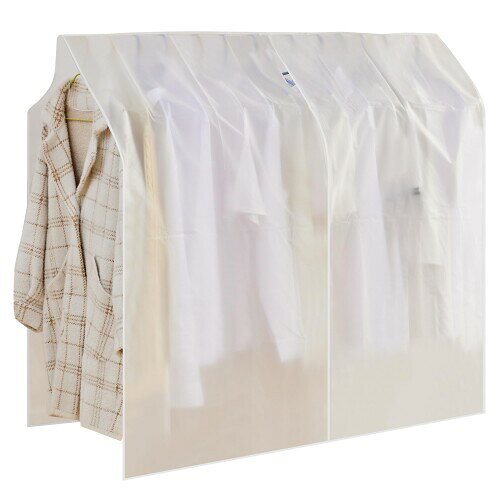 VECELO ハンガーラックカバー 洋服カバー 衣類カバー 半透明 1枚入 幅130x高さ120cm 衣類収納 北欧柄 不織布 防塵 衣類収納袋 衣類収納ケース 家庭洗い可能 取付簡単 【優れた耐久性】優れたPEVA材質から作られて、洋服カバーの耐久性がよく、汚れも水も強く、お手入れ簡単です。耐久性がいい衣類カバーは洋服も制服も長時間に守れ、服をどれだけ掛けていてもホコリが出ません。 【半透明タイプ】中身が見える半透明なハンガーラックカバーです。何が入っているか一目瞭然!便利だけでなく、おしゃれでシンプルな透明タイプはお部屋をいい雰囲気を仕上がります。 【取り出し簡単】両端だけでなく、ハンガーラックカバーの真ん中にもベルクロのドアーがあり、真ん中から開けることができ、カバーの中の衣類も取り出しやすいです。 【固定用ヒモ付き】洋服カバーの両端に固定用ヒモが付いてるから、ハンガーラックに結ぶことができ、ハンガーラックカバーのズレを防ぐことができます。 【商品仕様】約幅130高さ120cm、PEVA材質で作られて、お大切な服をホコリ、カビ、湿気、虫や汚れからしっかり守ることができます。 ハンガーラックカバー 洋服カバー 衣類カバー 半透明 1枚入 幅130x高さ120cm 衣類収納 北欧柄 不織布 防塵 衣類収納袋 衣類収納ケース 家庭洗い可能 取付簡単 商品コード20077254664商品名VECELO ハンガーラックカバー 洋服カバー 衣類カバー 半透明 1枚入 幅130x高さ120cm 衣類収納 北欧柄 不織布 防塵 衣類収納袋 衣類収納ケース 家庭洗い可能 取付簡単型番KHD-CB08-FOT-130サイズM(130*120)カラー半透明※他モールでも併売しているため、タイミングによって在庫切れの可能性がございます。その際は、別途ご連絡させていただきます。※他モールでも併売しているため、タイミングによって在庫切れの可能性がございます。その際は、別途ご連絡させていただきます。