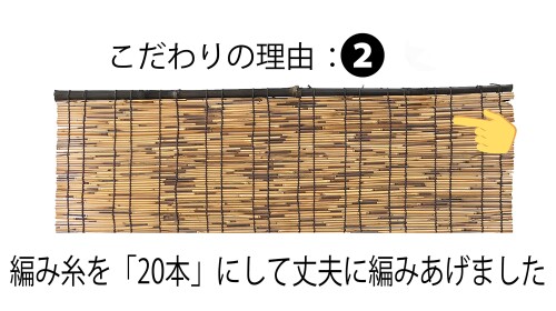 こだわりいぶし すだれ 約74×70cm 小窓用 天然黒丸竹を使用 天然葦 ブラウン 水勘...
