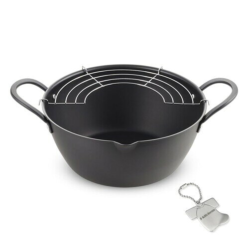 J-kitchens 天ぷら鍋 油切網付 広口深型 揚げ鍋 24cm IH対応 ガス 日本製 オリジナルタグ付