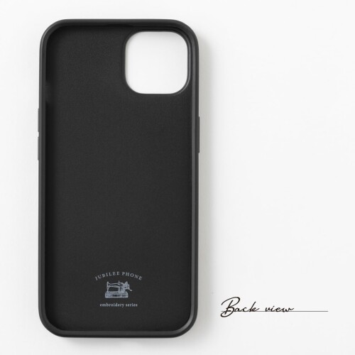 iPhoneSE (1a, 2a, 3a generación) 6/7/8 compatible Jubilee Juveniles Estereoscopio iPhone Caso PU de madera Jubilee Diseño Art Black Pintura Gato Niña con orejas de perlas Fermer — vista 2