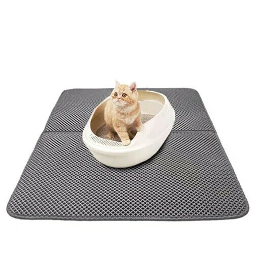 ベストアンサー 砂取りマット トイレマット 猫用 猫砂キャッチャー 折り畳み 犬 猫砂飛散防止 猫トイレ用品 ペット 二重構造 滑り止めマット 清潔簡単 飛び散り防止 大 55×75cm グレー
