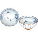 飯碗 おしゃれ : 有田焼 菊彫山水 組茶漬 Japanese Pair Rice bowl Porcelain/Size(cm) Φ11.9x5.9, Φ11.3x5.8/No:748342