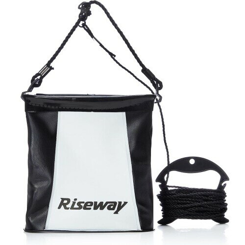 RISEWAY(ライズウェイ) EVA反転水汲みバケツ 角型 18cm ブラック ロープ・ホルダー付 ブラック UEV-014