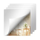 VECELO 貼る鏡 割れない鏡 壁掛け 30×30cm 4枚セット 鏡 全身鏡 姿見鏡 ミラー 全身ミラー 浴室 お風呂 鏡 ドアの裏やクローゼットにも どこでも貼れる割れない鏡