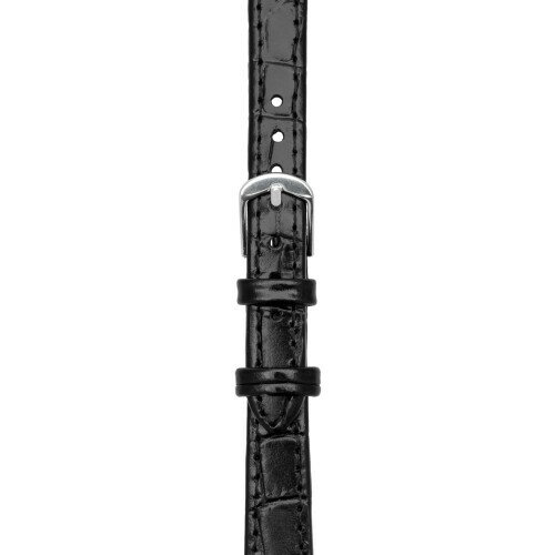 (クレファー) 時計ベルト 12mm 革 合皮 型押しクロコ ベルト 簡単 工具付き ブラック L-17 BL-CF031-12