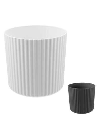 ［パノス］ ゴミ箱 卓上 小さい ミニ 小 コンパクト ふたなし 丸型 日本発祥ブランド/ダストボックス stripe trash can Sサイズ 2L ホワイト