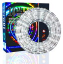 SUCCUL LED ロープライト チューブライト 10m(コントローラー、電源付き)防水 イルミネーション クリスマスライト 照明 屋内屋外 3芯タイプ