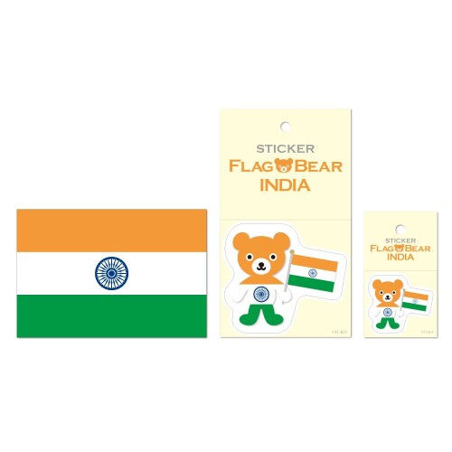ムーングラフィックス ステッカー ポストカード 国旗 インド SET25