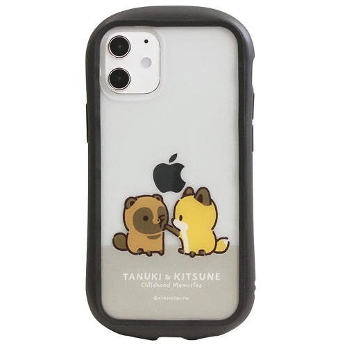 グランサンク iPhone12 mini ケース i select clear タヌキとキツネ クリア
