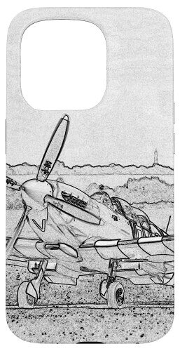 Spitfire Pencil Sketch スマホケース iPhone 15 Pro 用