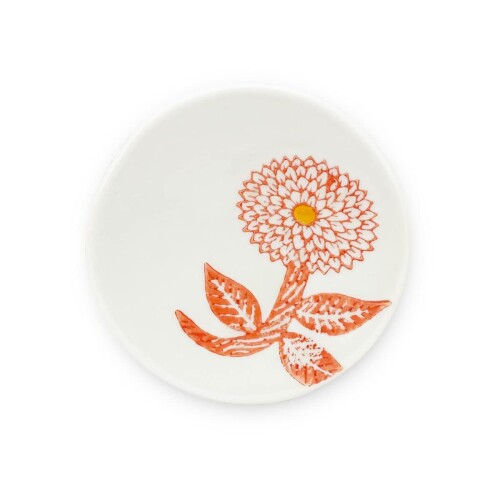 J-kitchens ディナー 豆皿 波佐見焼 日本製 直径 6.7cm x 高さ 1 cm ダリア レッド PNO606386