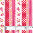 COLORFUL TEXTILE MARKET フラワーリボンツイル生地花柄 110cmx300cm D0048930