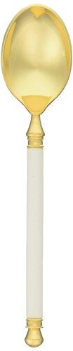 Noritake ノリタケ ティー スプーン 12.5cm アルミナ磁器ハンドルカトラリー 1本 白 真鍮(金メッキ) / 柄 アルミナ磁器 12Y/ALH2