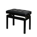 RAKU ピアノ椅子 高低高さ調整可能 収納なし 幅57cm 奥行35cm 無段階ネジ式昇降 電子ピアノ用 イス キーボードベンチ 白/黒2色可選 (ブラック)