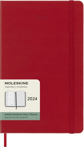モレスキン 手帳 モレスキン(Moleskine) 手帳 2024 年 1月始まり 12カ月 ウィークリー ダイアリー ハードカバー ラージサイズ(横13cm×縦21cm) スカーレットレッド DHF212WN3Y24