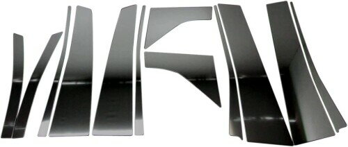 BRIGHTZ アルファードハイブリッド AYH30W 鏡面ステンレスブラックメッキピラーパネル バイザー無用 12PC AYH30 AYH H30 30 アルファード アルフアード ハイブリッド ハイブリット アルファード
