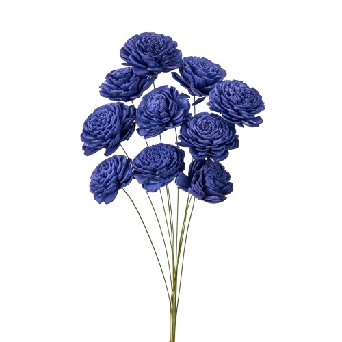 東京堂 ドライフラワー　 ソーラーローズ・小 ブルーベリー 約花径4×L25cm 1束10本入 FD032081-310