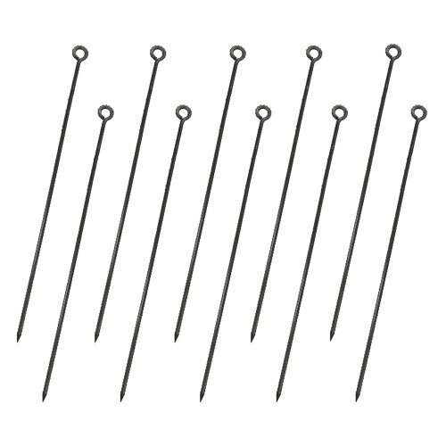 カラー異形ロープ止め 丸型 茶(10本入) (d:径)13mmx(L:首下長さ)900mm 鉄/カラー/打込丸カン (daidohant) 00089109